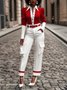  Color Block Urban Cargo Ankle Pants With No Belt