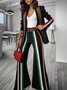 Urban Striped Split Joint Flare Pants