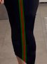 Casual Color Block Classic Tight Crew Neck Bodycon Dress
