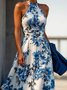 Vacation Floral Halter Maxi Dress