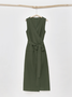 STYLE WE x CHILLINEN |Linen V Neck Plain Linen Dress With No