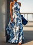 Vacation Floral Halter Maxi Dress