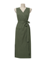 STYLE WE x CHILLINEN |Linen V Neck Plain Linen Dress With No