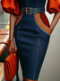 Urban Printing Abstract Geometry Midi Skirt