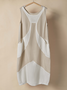 STYLE WE x CHILLINEN |Crew Neck Plain Linen Linen Dress With No