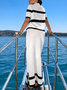 Vacation Color Block Buttoned Cardigan