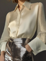 Satin Urban Plain Split Joint Shirt