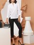 Casual Plain Buttoned Irregular Craftsmanship Blouse