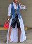 Cotton Casual Floral Side-Slit Loosen Shirt
