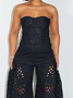 Lace Elegant Plain Strapless Tank Top