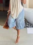 Relaxed Fit Cargo Denim Shorts