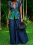 Elegant Printing Random Print Lapel Collar Vest