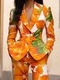 Vacation Printing Floral Lapel Collar Blazer