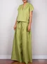 Casual Plain Cotton And Linen Wide Leg  Fashion Pants