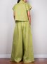 Casual Plain Cotton And Linen Wide Leg  Fashion Pants