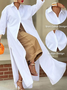 Casual Cotton Wide-Leg Cropped Pants
