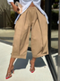 Casual Cotton Wide-Leg Cropped Pants