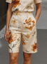 Elegant Floral Straight Pants