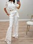 Urban Lace  Shirt Collar Short Sleeve Shirt