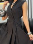 Casual Pockets Plain Shawl Collar Tank Jumpsuit