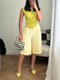 Casual Plain Straight Short Pants