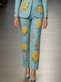 Urban Floral Printing Straight Fashion Pants