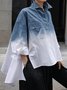 Casual Ombre Printing Shirt Collar  Shirt