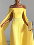 Elegant Plain Ruched Off The Shoulder Maxi Dress