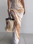 Vacation Random Print Spaghetti Maxi Dress