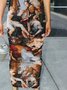 Elegant Printing Pop Art Print Maxi Skirt