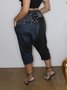 Color Block Casual Denim Shorts