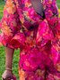 Vacation Floral Printing V Neck Blouse
