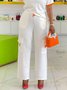Casual Plain Cargo Fashion Pants