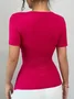 Urban Slim Fit 3D Floral V Neck T-shirt