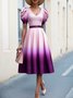 Urban Ombre Printing Midi Dress With Belt