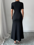 Elegant Color Block 3D Floral Midi Dress