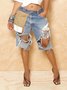 Casual Pockets Denim Shorts