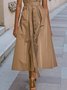 Urban Plain Irregular Craftsmanship Halter Maxi Dress With Belt