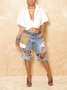 Casual Pockets Denim Shorts