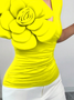 Urban Slim Fit 3D Floral V Neck T-shirt
