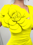 Urban Slim Fit 3D Floral V Neck T-shirt