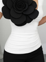 Urban Slim Fit 3D Floral V Neck T-shirt