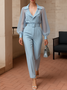 Urban Plain Buttoned Slim Taper Pants With Belt