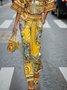 Urban Random Print Printing Straight Pants
