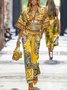 Urban Random Print Printing Straight Pants