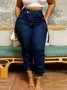 Plain Buttoned Urban Denim Jeans