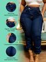 Plain Buttoned Urban Denim Jeans
