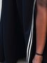 Urban Color Block Webbing Shawl Collar Maxi Dress