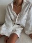 Cotton And Linen Casual Color Block  Shorts