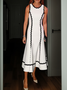 Micro-Elasticity Elegant Color Block  Maxi Dress